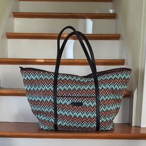 Vera Bradley Sierra Stream Trimmed Vera Traveler Weekender Bag